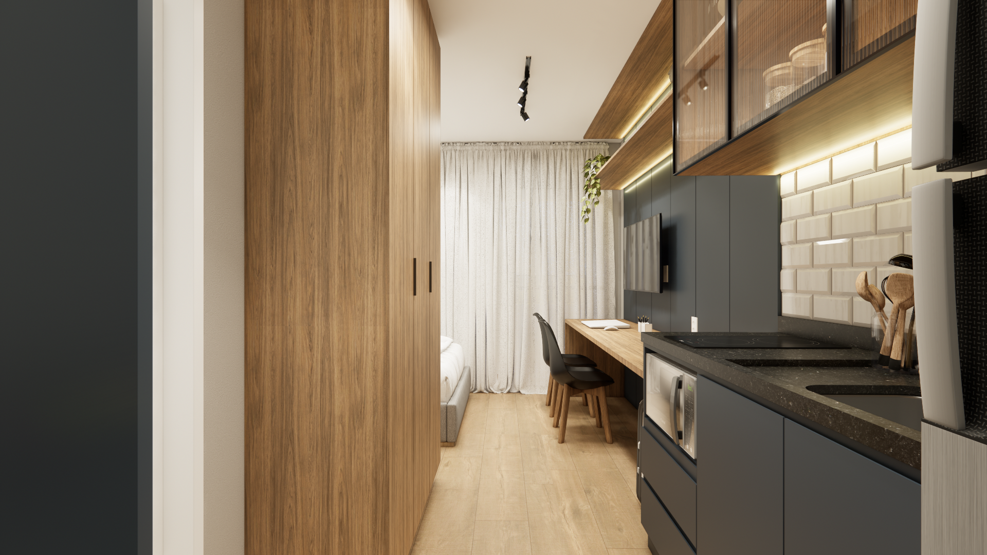 Studio de 28 m² no Soma Perdizes, Perdizes, projeto Bewild (imagem do projeto executivo)
